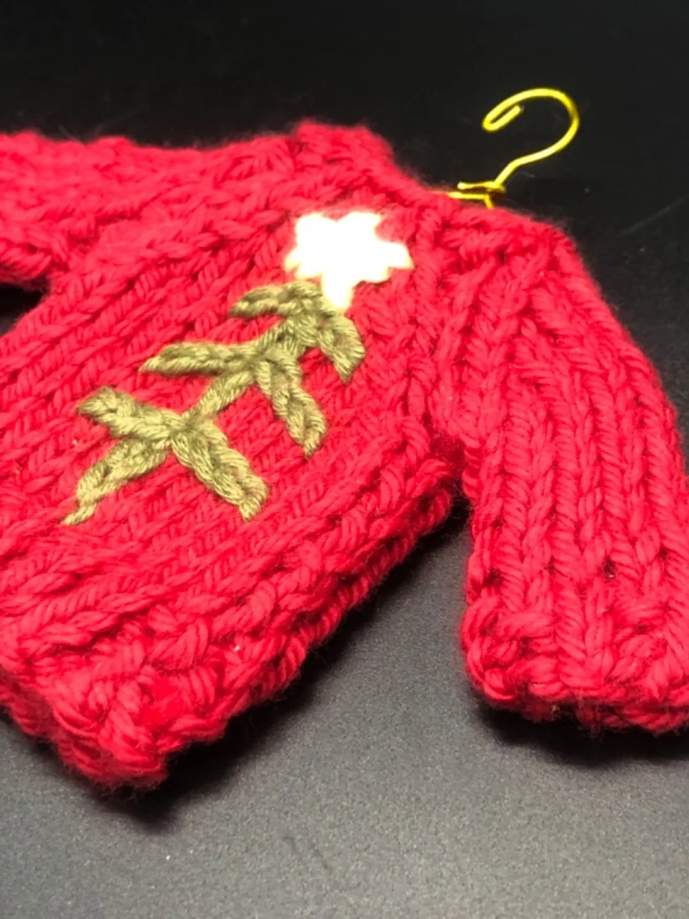 Christmas Holiday Crochet Mini Chunky Sweater Ornament, Tiny Gift Tag